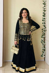 Stunning Designer Cape Gown - Heavy Mirror Work Festive Wear for Women