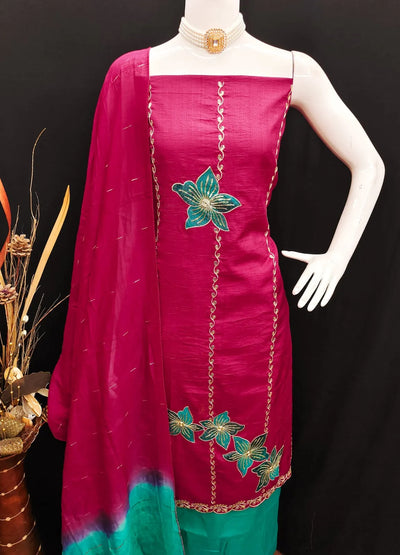 Stunning Designer Dress Material - Embroidered Coco Silk Suit Set for Festivals