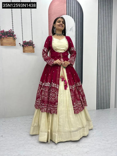 Stunning Designer Embroidered Lehenga Choli with Shrug for Elevated Festive & Party Wear