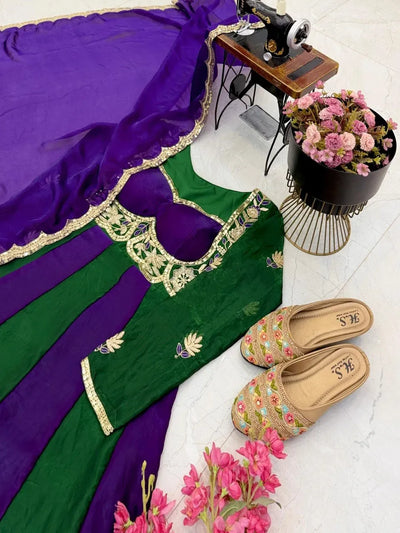 Stunning Designer Fendy Silk Gown - Heavy Sequence Embroidery for Women