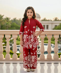 Stunning Designer Girls Kurta Set - Soft Cotton Floral for Festivals