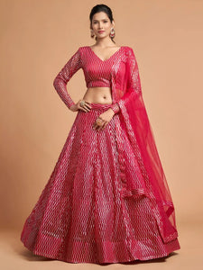 Stunning Designer Lehenga Choli - Sequins Embroidery Net Wedding Wear for Women