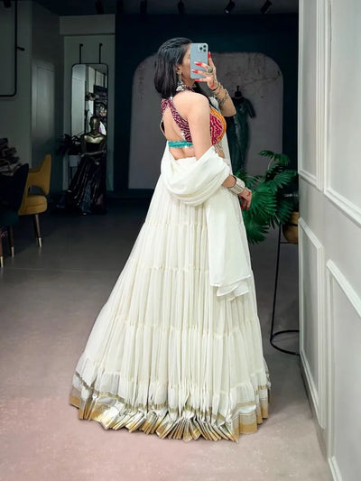 Stunning Designer Lehenga Choli - Traditional Bandhani Print for Garba & Festivals