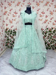 Premium Butterfly Net Designer Lehenga Choli with Heavy Sequin and Dori Embroidery