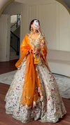 Stunning Designer Lehenga - Multicolour Thread & Mirror Work