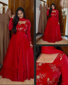 Stunning Designer Peplum Lehenga - Heavy Embroidery & Sequins Work for Women