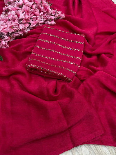 Stunning Designer Saree with Sequin Border for Festive Wear
