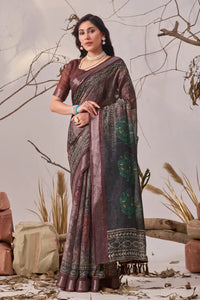 Stunning Digital Patola Saree - Linen Cotton for Festive Wear