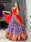 Stunning Dola Silk Lehenga - Fully Printed Foil Work for Festive Occasions