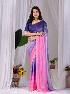 Stunning Dual-Tone Monsoon Saree - Luxurious Festive Wear for Women