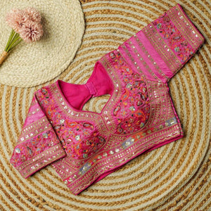 Stunning Elichi Silk Blouse - Padded Sequence Work for Weddings