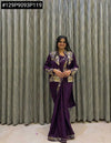 Stunning Embroidered French Crepe Lehenga Saree & Koti Set