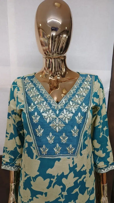 Stunning Embroidered Kurti Set - Fully Stitched for Women