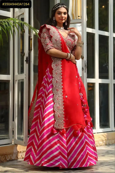 Stunning Embroidery Work Lehenga Choli - Maslin Silk & Zardosi for Festive Wear