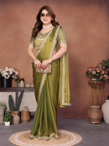 Stunning Fendy Chiffon Saree - Heavy Beads Work for Party & Wedding