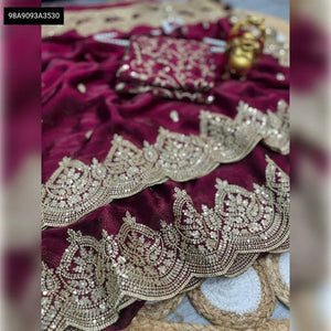 Stunning Fendy Chiffon Saree - Sparkling Sequence for Party Wear