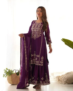 Stunning Fendy Sequence Suit Set - Embroidered Festive Wear for Women