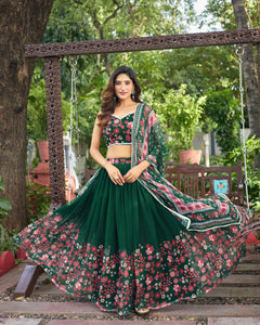 Stunning Floral Georgette Lehenga - Elegant 4.5m Flair Festive Wear for Women