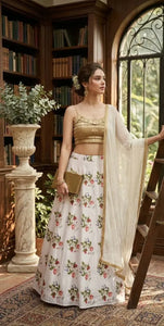 Stunning Floral Silk Lehenga Choli - Festive Wear with Heavy Flare