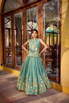 Stunning Foil Work Lehenga - Stitched Festive Ensemble for Women