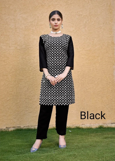 Stunning Fox Georgette Kurti Set - Chikan Embroidery for Women