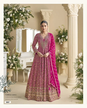 Stunning Georgette Anarkali Gown - Zari & Sequence Embroidery for Festive Wear