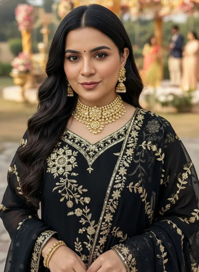 Stunning Georgette Kurti Plazzo Set - Festive Wear for Women