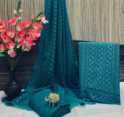 Stunning Georgette Kurti Set - Chikankari & Sequence Embellished for Women