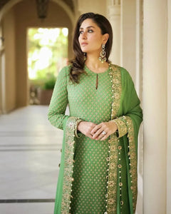 Stunning Georgette Kurti Set with Dupatta - Heavy Embroidery Festive Wear for Women