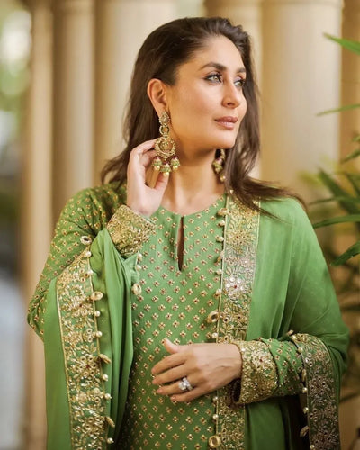 Stunning Georgette Kurti Set with Dupatta - Heavy Embroidery Festive Wear for Women