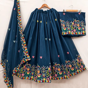 Stunning Georgette Lehenga Choli with Exquisite Embroidery for Women