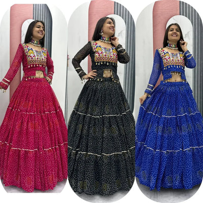 Stunning Georgette Lehenga Choli with Heavy 9-Meter Flair