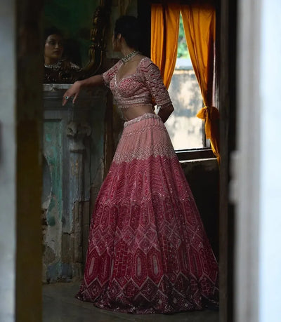 Stunning Georgette Lehenga - Heavy Sequins & Embroidery Wedding Wear for Women