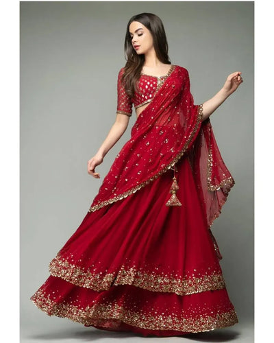 Stunning Georgette Lehenga with Heavy Sequins Embroidery for Women