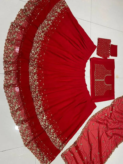 Stunning Georgette Lehenga with Heavy Sequins Embroidery for Women