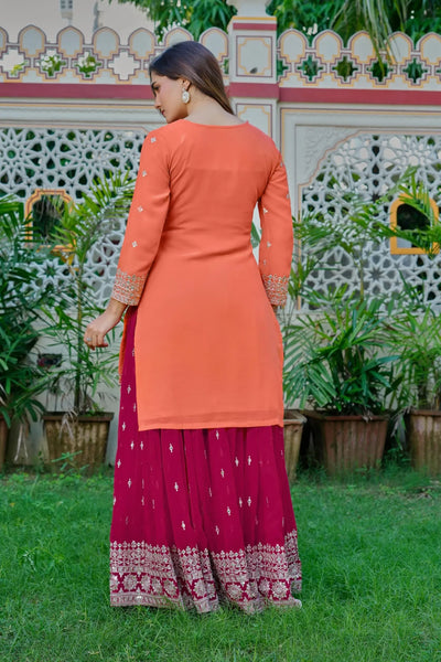 Stunning Georgette Palazzo Suit Set with Heavy Sequin Embroidery - Festive Wear for Women