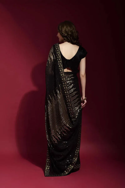Stunning Georgette Party Wear Saree with Sequence Embroidery