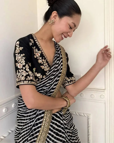 Stunning Georgette Saree - Sequin Embroidered for Festive Occasions