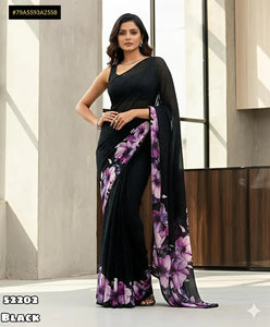 Stunning Georgette Saree with Swarovski Work for Festive Prep