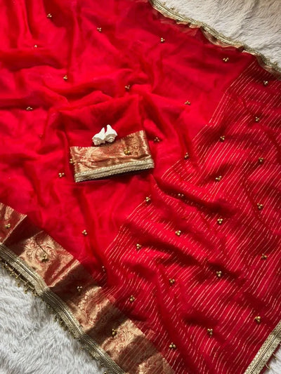 Stunning Ghungroo Tissue Silk Saree with Elegant Borders for Festive Wear
