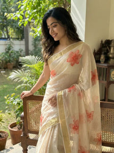Stunning Gold Banarasi Tissue Saree - Zari Work for Festive Wear