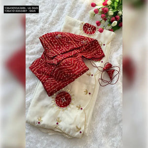 Stunning Handcrafted Pure Soft Silk Saree - Pearl Border & Handwork for Festive Occasions