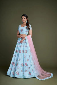 Stunning Heavy Georgette Lehenga - Intricate Embroidery & Sequins for Festive Occasions