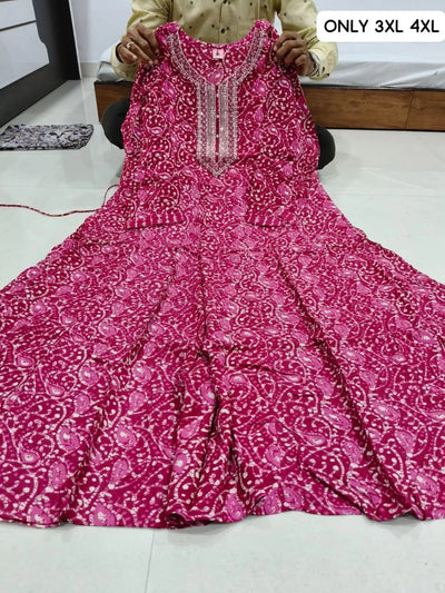 Stunning Heavy Rayon Anarkali Gown - Plus Size Festive Wear for Women