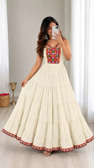 Stunning Heavy Rayon Gown - Festive Wear with Gamthi Work for Women