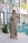 Stunning Ho Silk Embroidered Top-Pant Suit - Eid Special for Women | M-XXL
