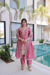 Stunning Ho Silk Suit - Embroidered 3-Piece Set for Eid Wear