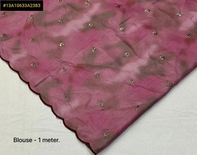 Stunning Ivory Chiffon Saree - Handcrafted Applic Work for Festive Wear