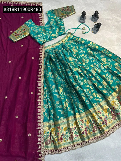 Stunning Jacquard Silk Lehenga - Festive Wear for Women