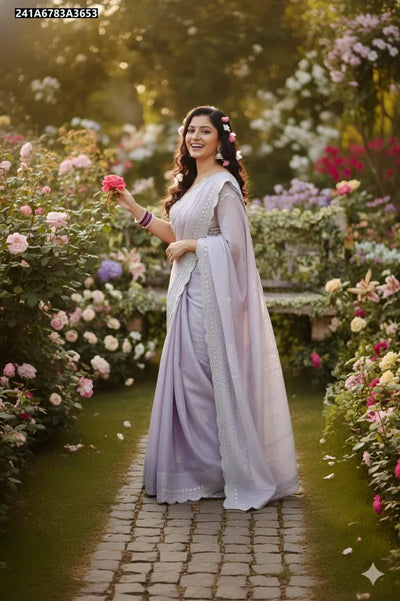 Stunning Jimmy Choo Fabric Saree - Dual Sequence Work for Party Wear Women